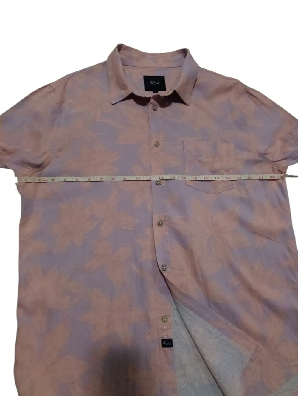 Rails Carson Men's L Floral Short Sleeve Collared Button-Up Shirt Pockets